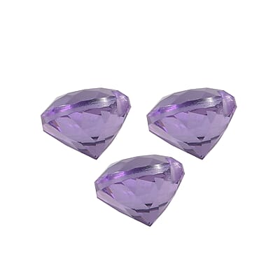 Bolivian Amethyst Set of 3 (Hrt 6 mm) 2.05 ctw Loose Gemstone