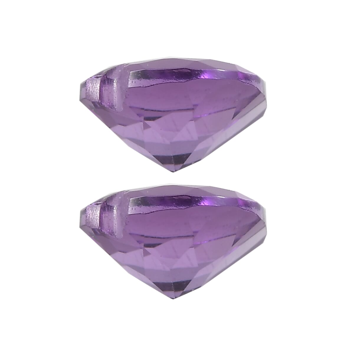 Bolivian Amethyst Set of 2 (Hrt 7 mm) 1.85 ctw image number 2