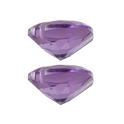 Bolivian Amethyst Set of 2 (Hrt 7 mm) 1.85 ctw Loose Gemstone