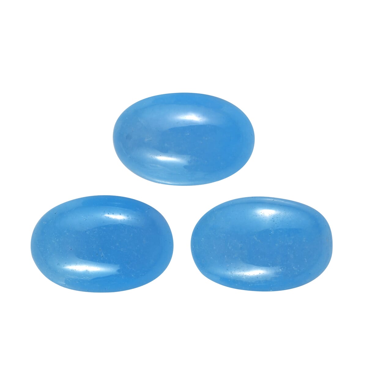 Dyed Light Blue Color Jade Set of 3 (Ovl 6x4 mm) 1.79 ctw image number 0