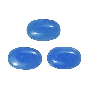 AAA Dyed Light Blue Color Jade Set of 3 (Ovl 6x4 mm) 1.61 ctw