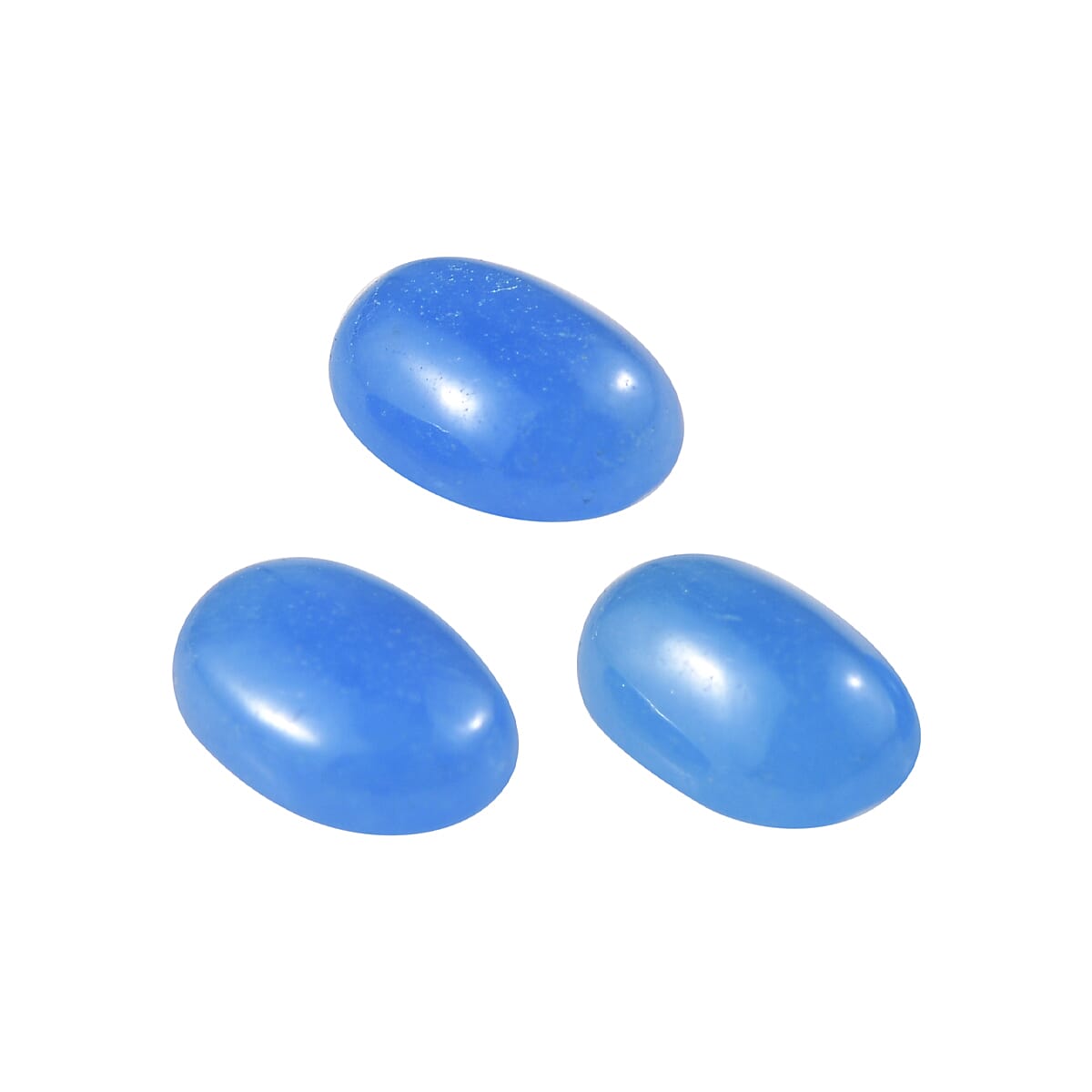 AAA Dyed Light Blue Color Jade Set of 3 (Ovl 6x4 mm) 1.61 ctw image number 2