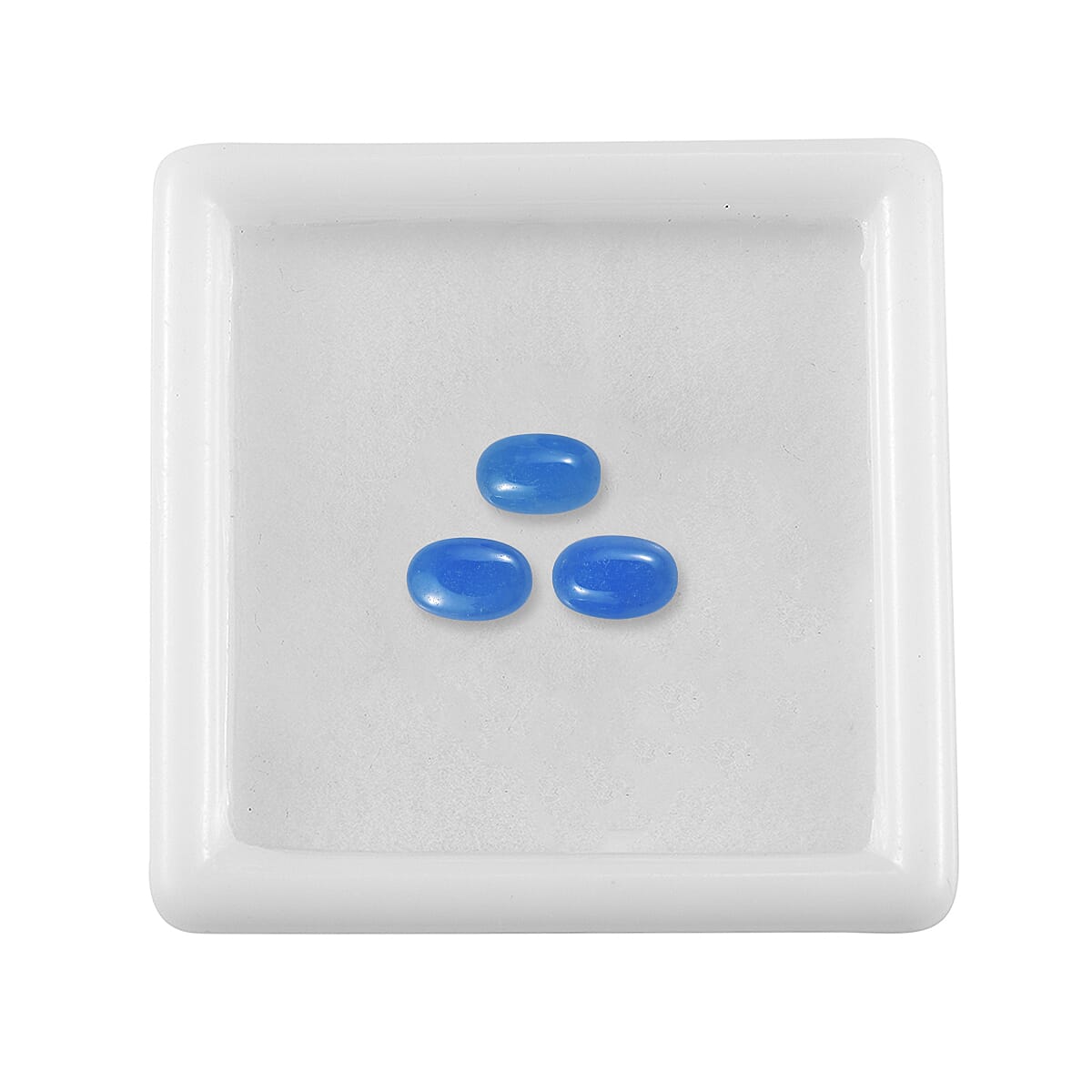 AAA Dyed Light Blue Color Jade Set of 3 (Ovl 6x4 mm) 1.61 ctw image number 3