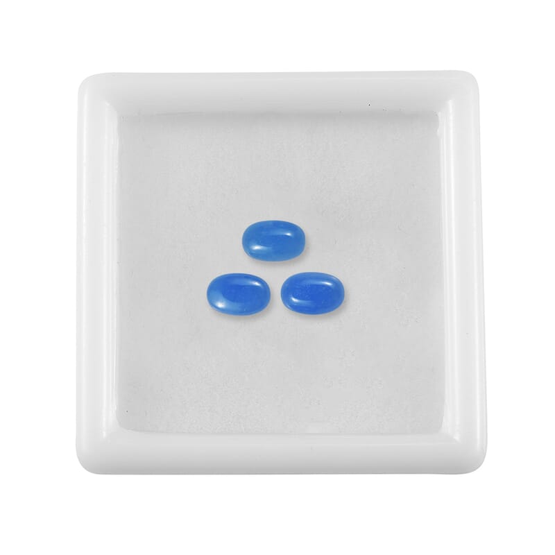 AAA Dyed Light Blue Color Jade Set of 3 (Ovl 6x4 mm) 1.61 ctw