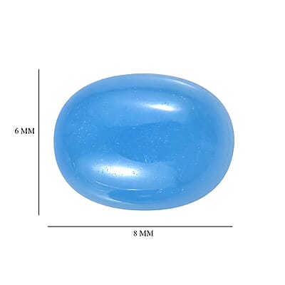 AAA Dyed Light Blue Color Jade Set of 2 (Ovl 8x6 mm) 3.00 ctw Loose Gemstone