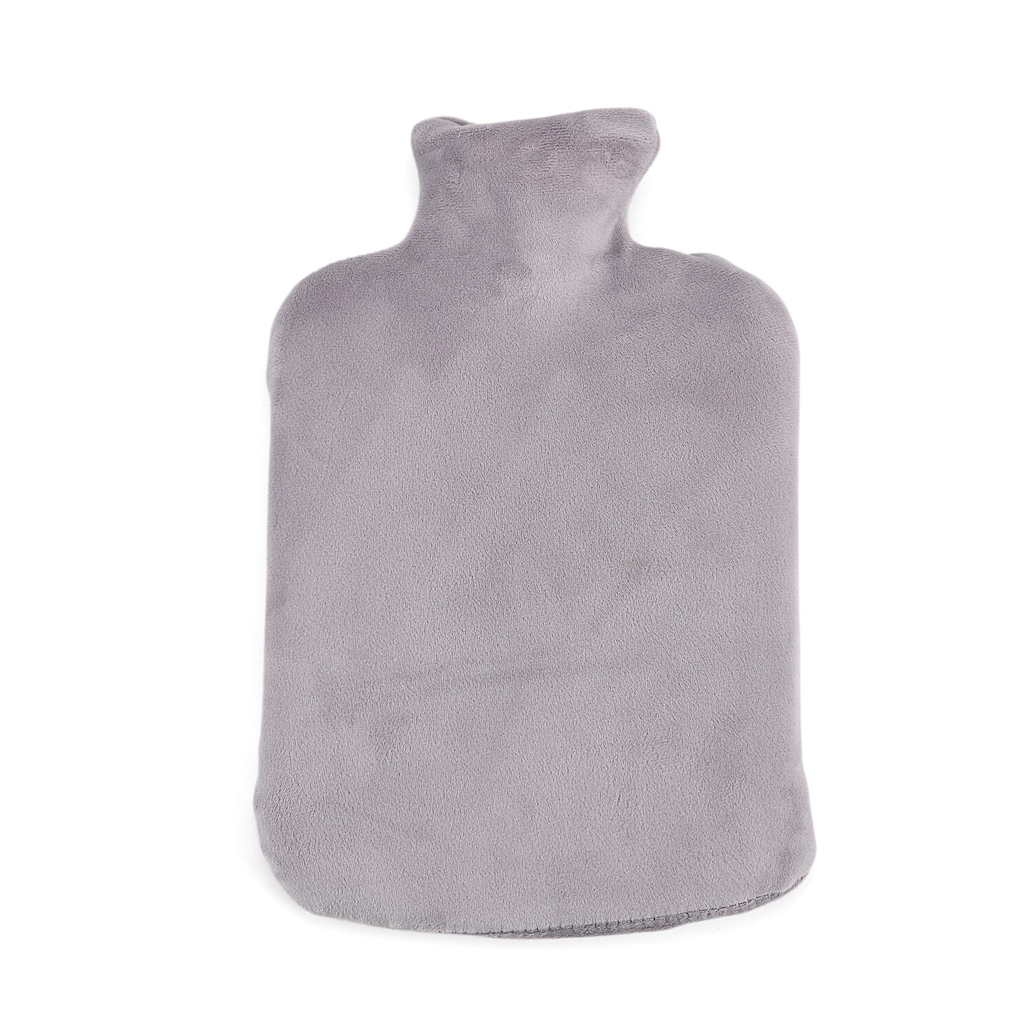 Gray 2L Hot Water Bag with Rabbit Faux Fur Cover