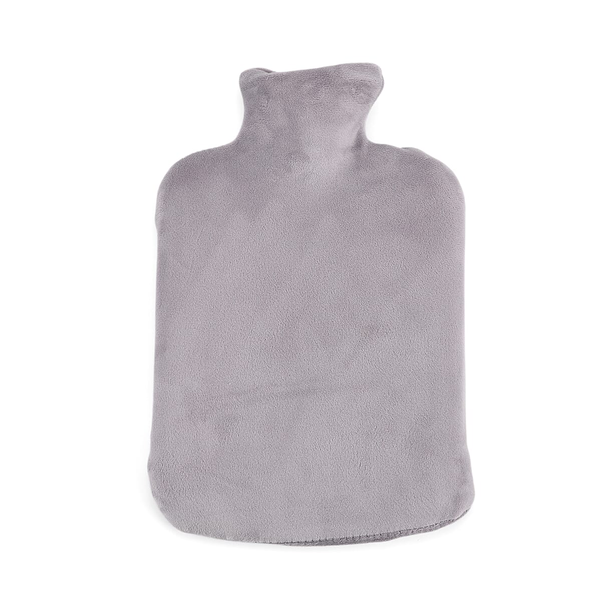 Gray 2L Hot Water Bag with Rabbit Faux Fur Cover image number 2