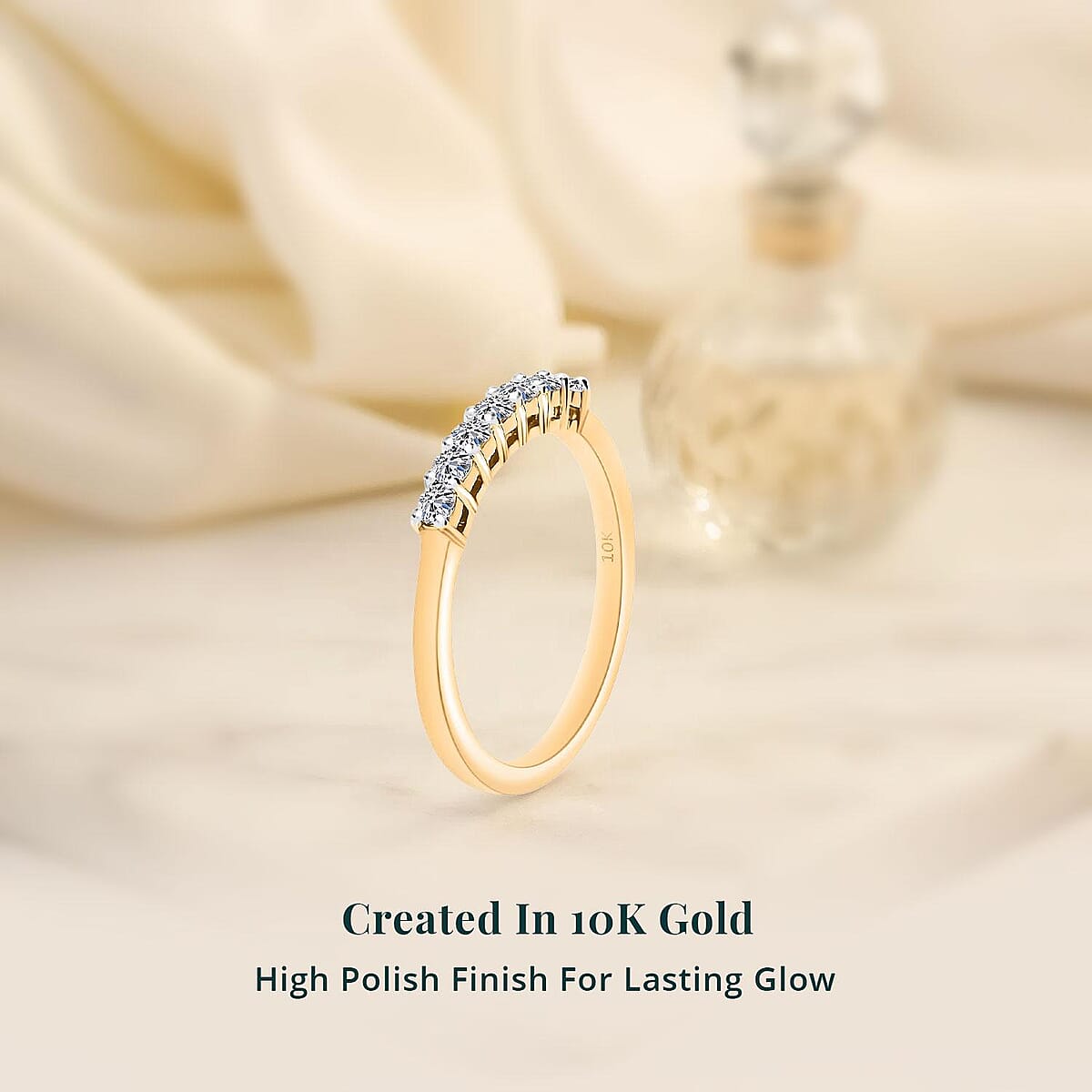 Luxuriant Lab Grown Diamond E-F VS 0.25 ctw Ring in 10K Yellow Gold (Size 11.5) (Del. in 10-12 Days) image number 2