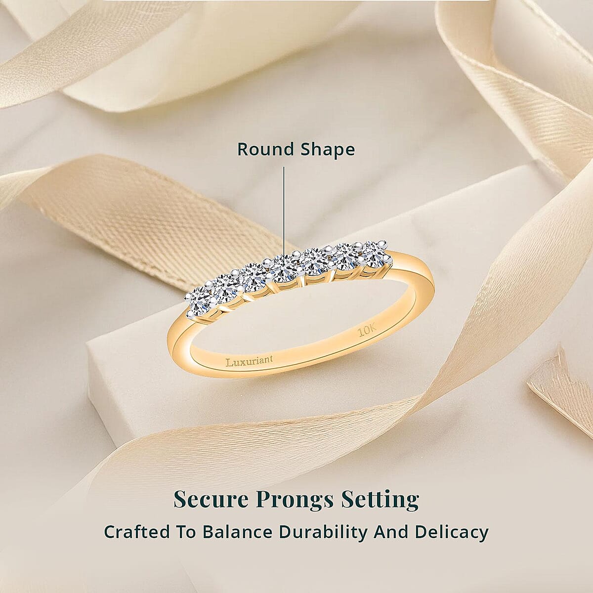 Luxuriant Lab Grown Diamond E-F VS 0.25 ctw Ring in 10K Yellow Gold (Size 11.5) (Del. in 10-12 Days) image number 4