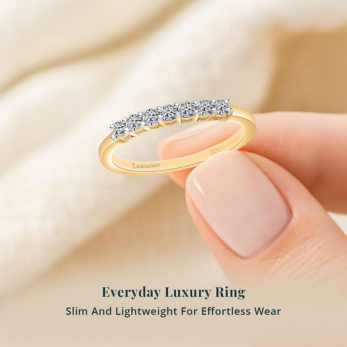Luxuriant Lab Grown Diamond E-F VS 0.25 ctw Ring in 10K Yellow Gold (Size 11.5) (Del. in 10-12 Days) image number 5