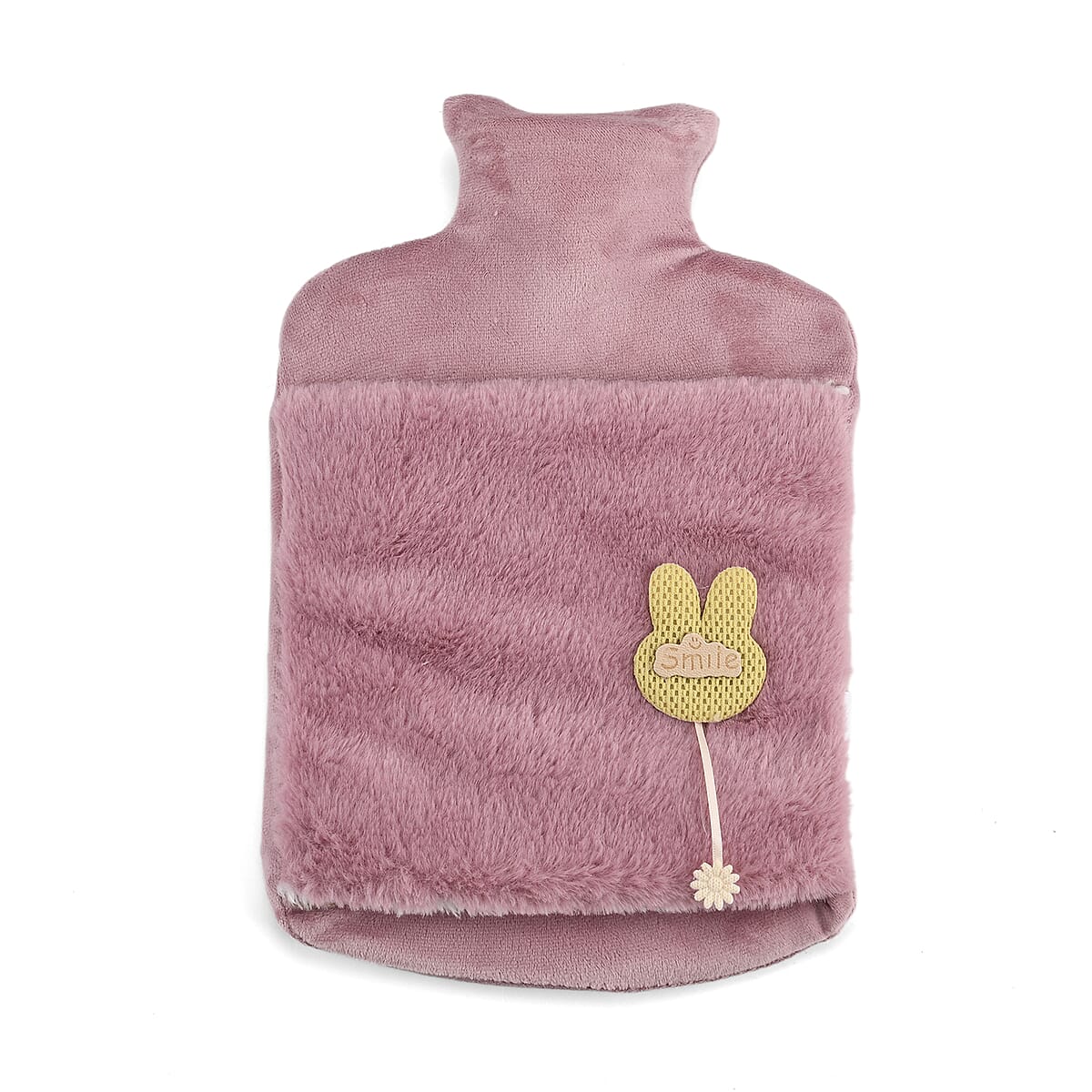 Purple 2L Hot Water Bag with Rabbit Faux Fur Cover image number 0