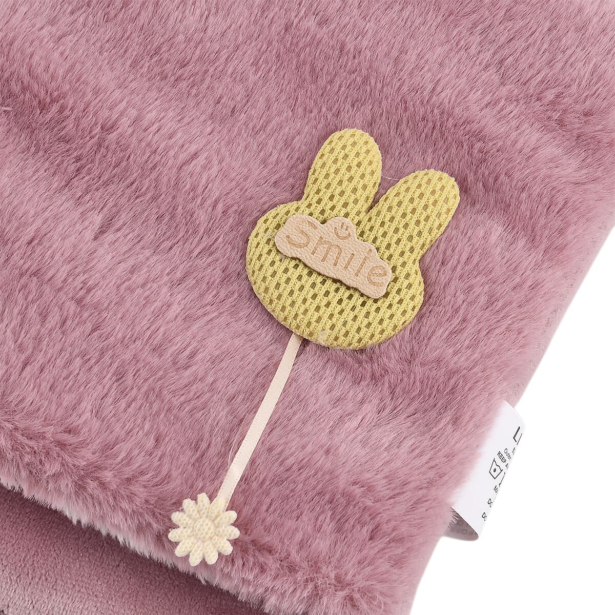 Purple 2L Hot Water Bag with Rabbit Faux Fur Cover image number 5