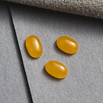 AA Yellow Jade (D) Set of 3 (Ovl 6x4 mm) 1.71 ctw Loose Gemstone