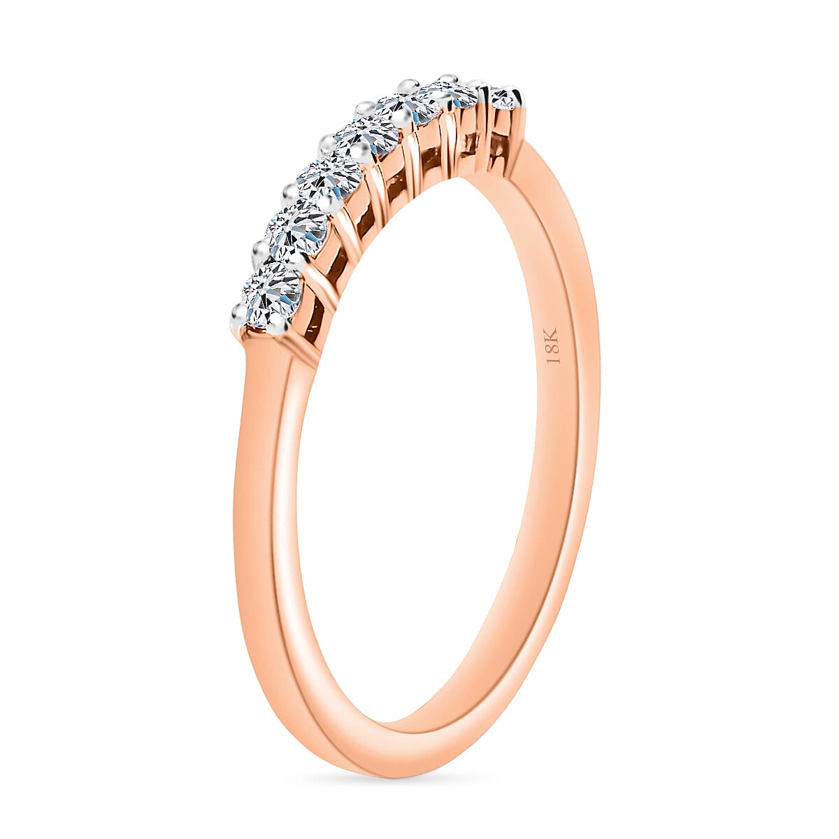 Luxuriant Lab Grown Diamond E-F VS 0.25 ctw Ring in 18K Vermeil Rose Gold Over Sterling Silver (Size 10.0) image number 2