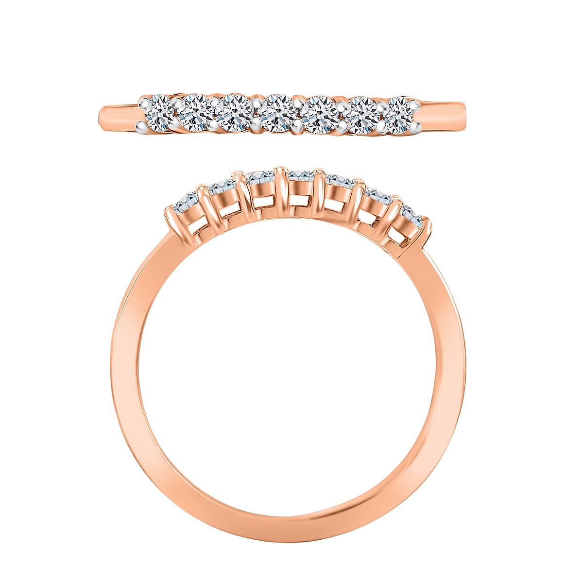 Luxuriant Lab Grown Diamond E-F VS 0.25 ctw Ring in 18K Vermeil Rose Gold Over Sterling Silver (Size 10.0) image number 3