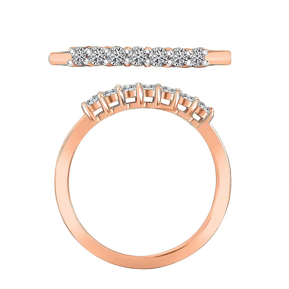 Luxuriant Lab Grown Diamond E-F VS 0.25 ctw Ring in 18K Vermeil Rose Gold Over Sterling Silver (Size 10.0) (Del. in 10-12 Days) image number 6
