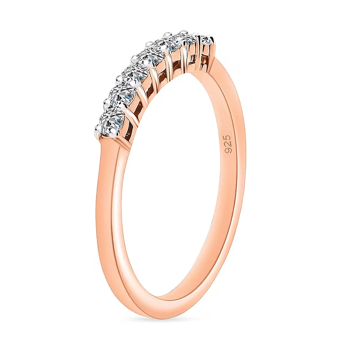 Luxuriant Lab Grown Diamond E-F VS 0.25 ctw Ring in 18K Vermeil Rose Gold Over Sterling Silver (Size 10.0) (Del. in 10-12 Days) image number 7