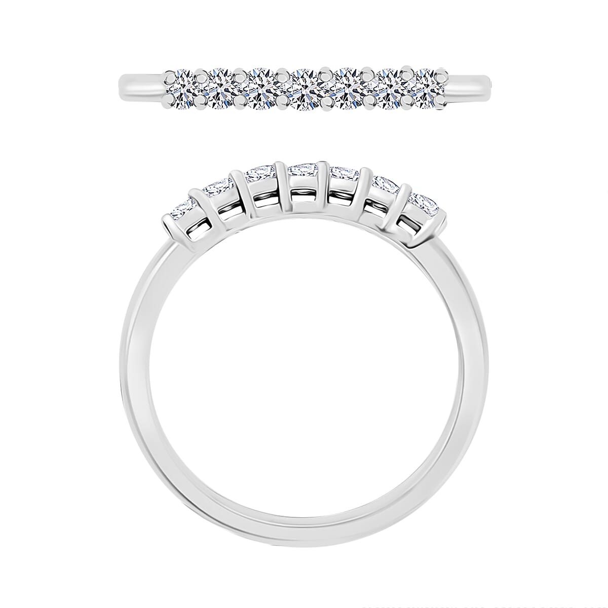 Luxuriant Lab Grown Diamond E-F VS 0.25 ctw Ring in Rhodium Over Sterling Silver (Size 5.5) image number 3