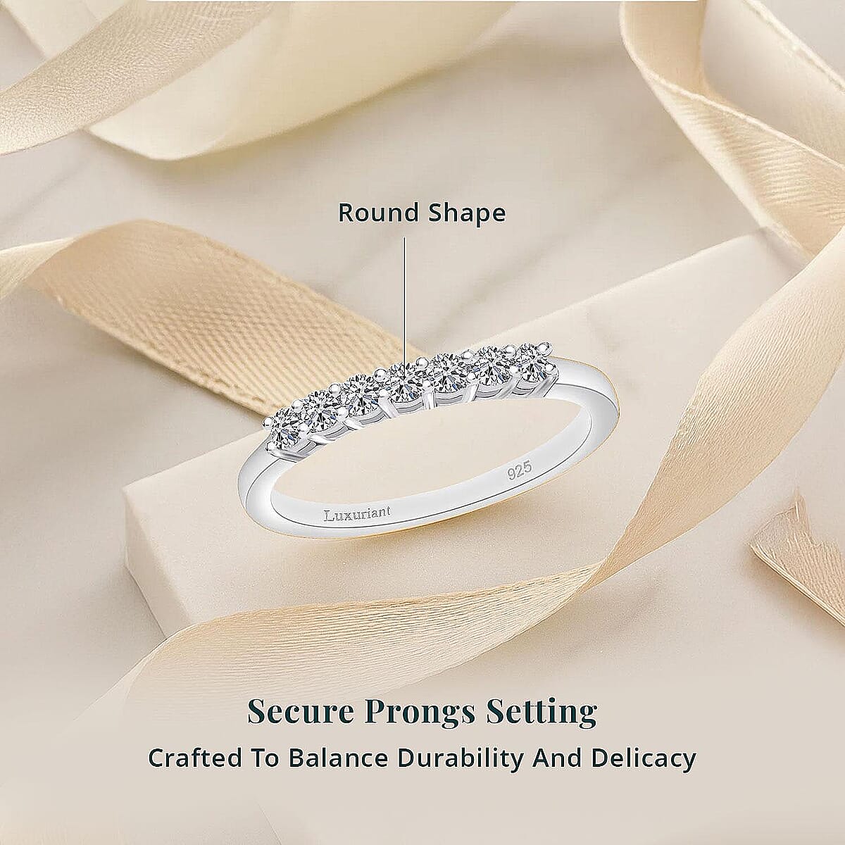 Luxuriant Lab Grown Diamond E-F VS 0.25 ctw Ring in Rhodium Over Sterling Silver (Size 6.0) image number 4