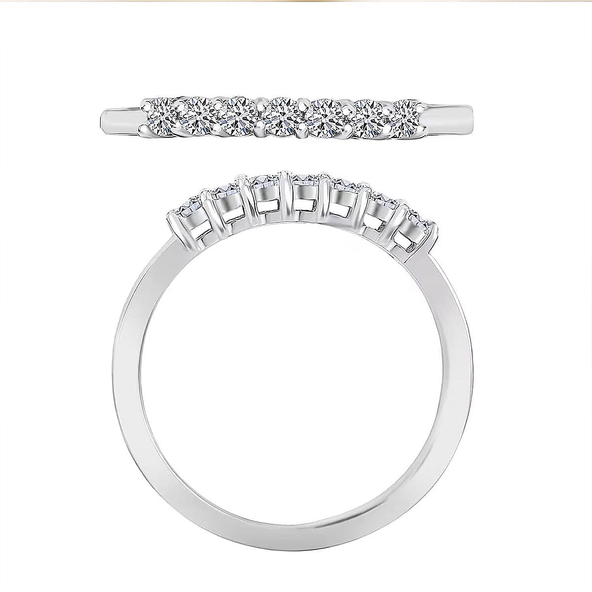 Luxuriant Lab Grown Diamond E-F VS 0.25 ctw Ring in Rhodium Over Sterling Silver (Size 6.0) image number 6