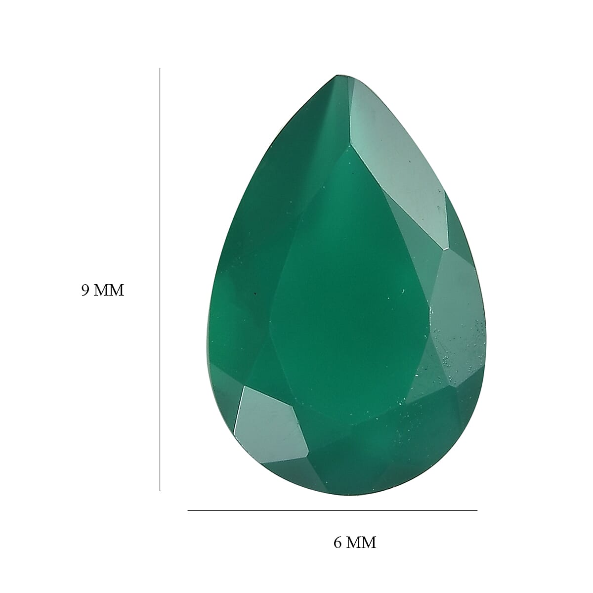 AA Green Onyx (Pear 9x6 mm) 1.06 ctw Loose Gemstone image number 4