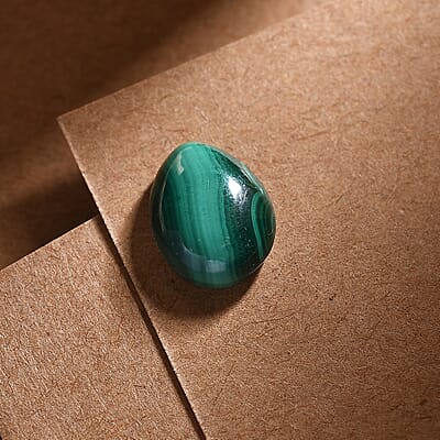 African Malachite (Pear 11x9 mm) 4.21 ctw Loose Gemstone