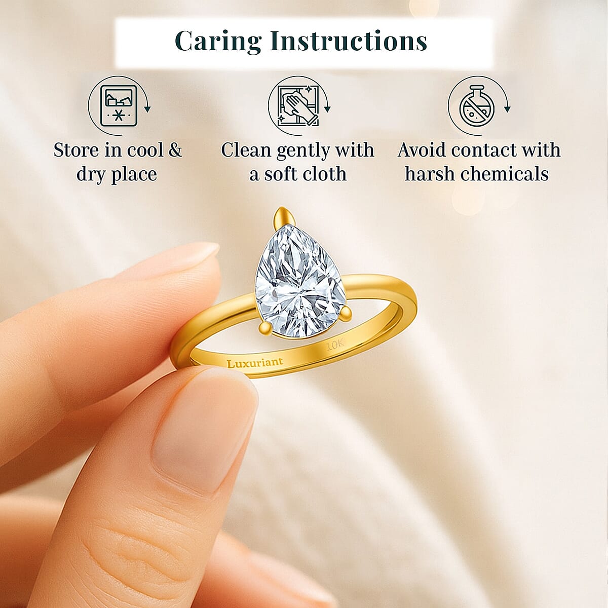 IGI Certified Luxuriant Lab Grown Diamond E-F VS 2.00 ctw Ring in 10K Yellow Gold (Size 4.0) (Del. in 10-12 Days) image number 4