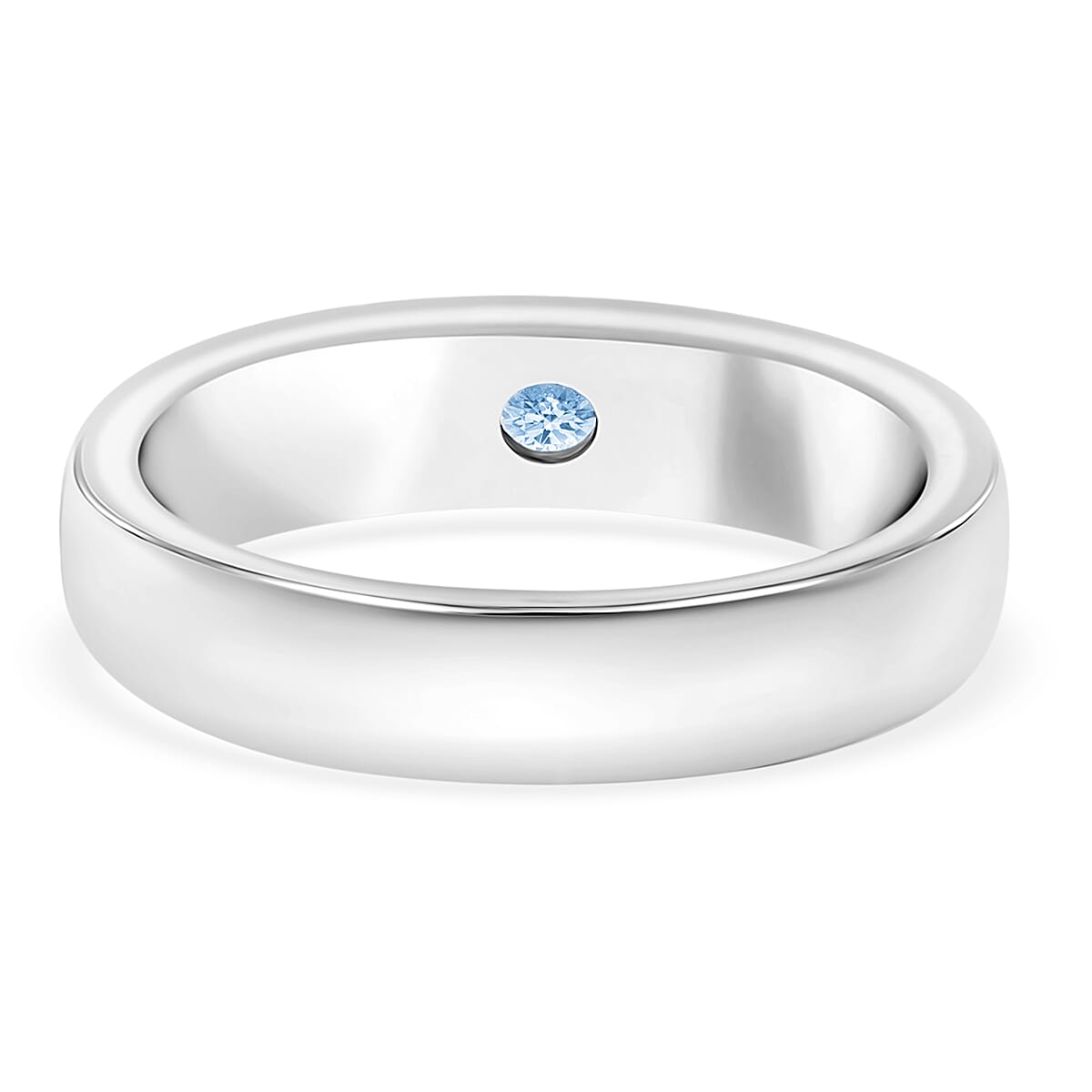 Luxuriant Lab Grown Blue Diamond IR VS 0.25 ctw Mens Ring in Rhodium Over Sterling Silver (Size 11.0) (Del. In 10-12 Days) image number 4