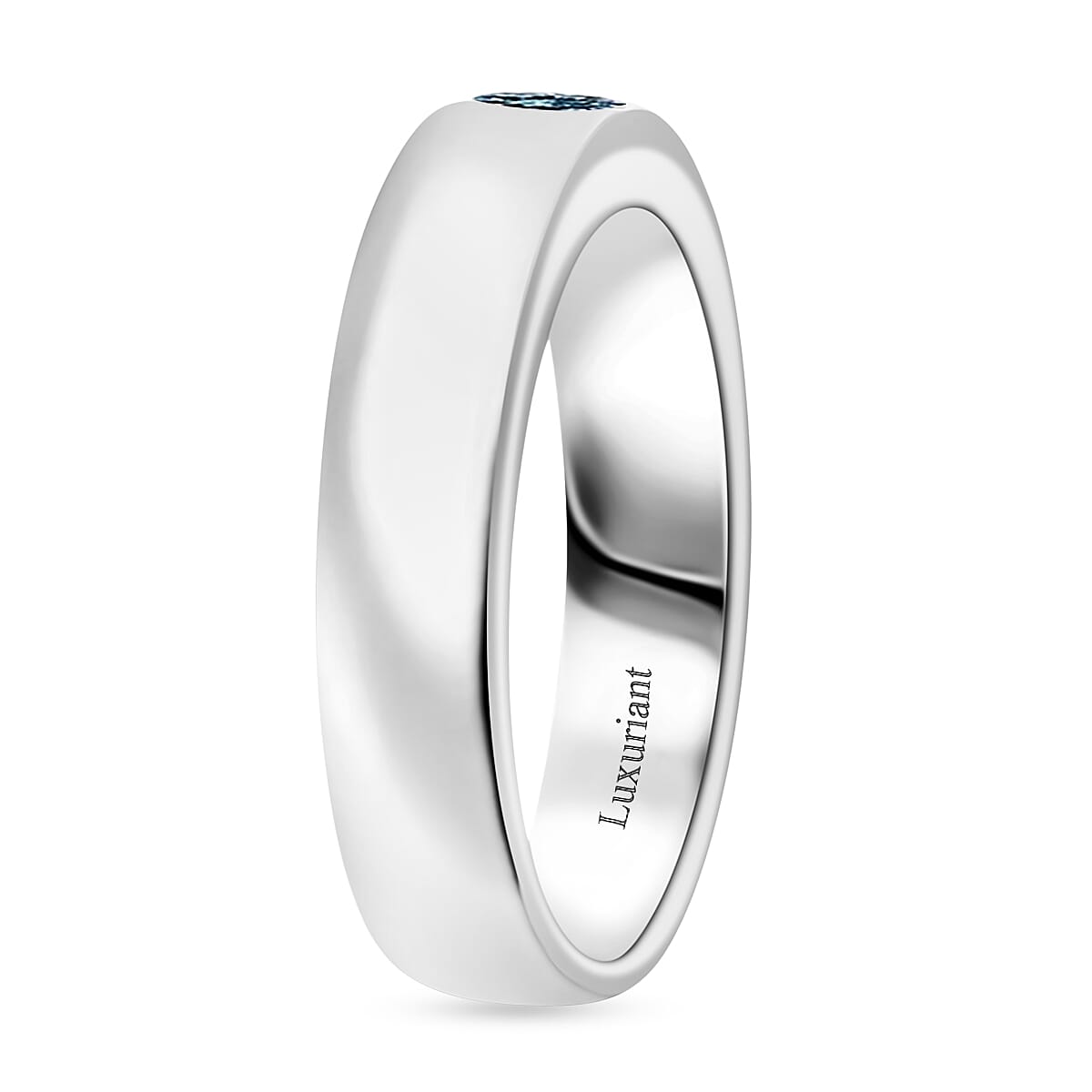 Luxuriant Lab Grown Blue Diamond IR VS 0.25 ctw Mens Ring in Rhodium Over Sterling Silver (Size 13.0) image number 3