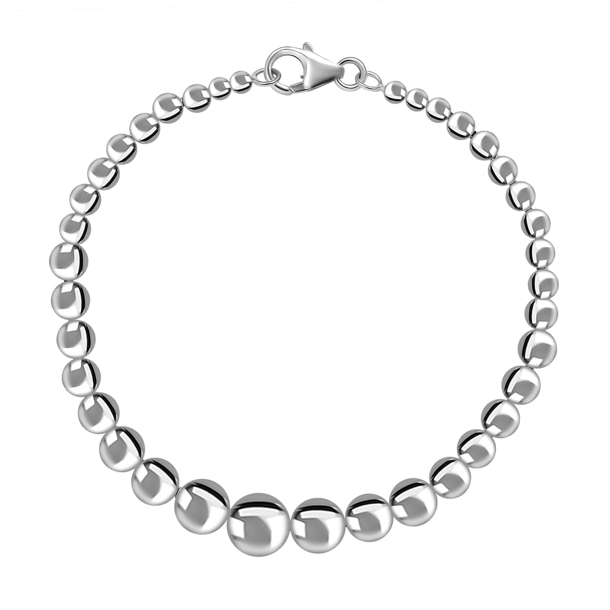 D'Joy Beaded Graduated Bracelet in Sterling Silver (7.25 In) 9 Grams image number 0