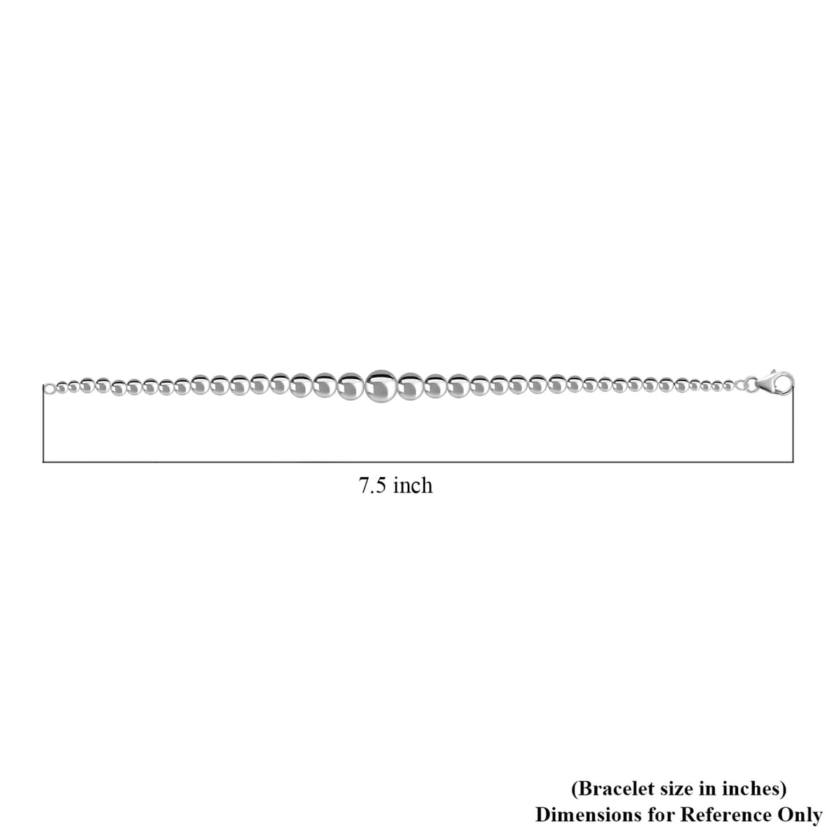 D'Joy Beaded Graduated Bracelet in Sterling Silver (7.25 In) 9 Grams image number 4