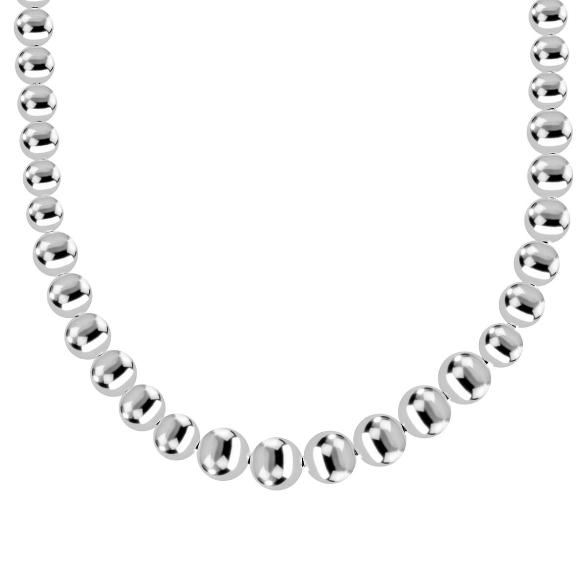 D’joy Beaded Graduated Necklace in Sterling Silver 25.75 Grams 20 Inches image number 4