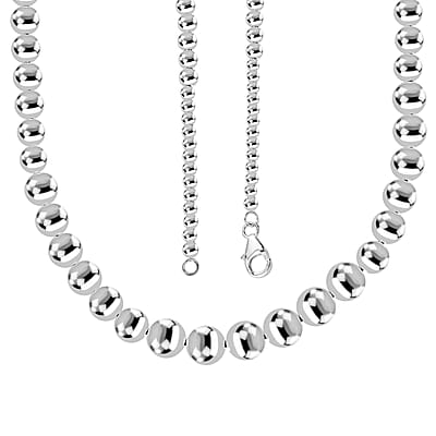 D'Joy Beaded Graduated Necklace in Sterling Silver 25.75 Grams 20 Inches