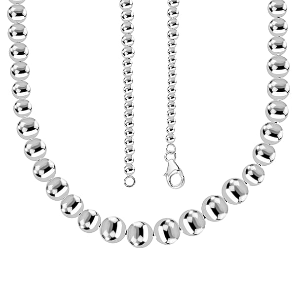 D'Joy Beaded Graduated Necklace in Sterling Silver 25.75 Grams 20 Inches