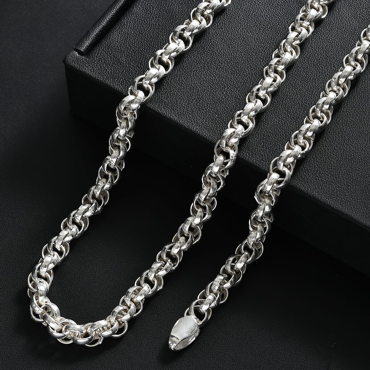 D’Joy Fancy Oval Link Infinity Twist  Chain Necklace in Sterling Silver 27.5 Grams 20 Inches image number 1
