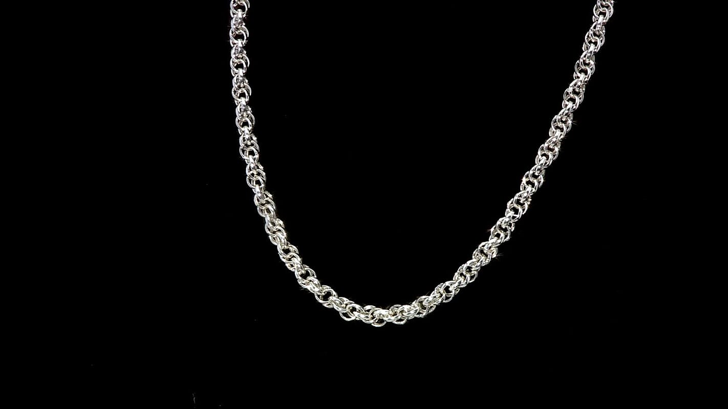 D'Joy Fancy Oval Link Infinity Twist Chain Necklace in Sterling Silver 28.61 Grams 20 Inches