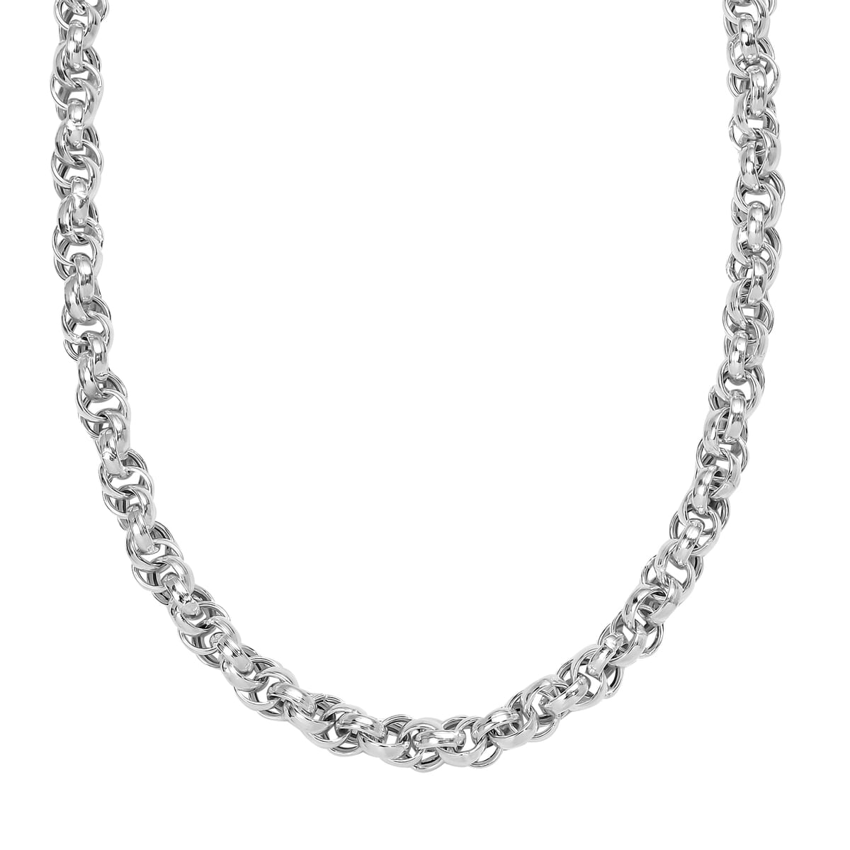 D’Joy Fancy Oval Link Infinity Twist  Chain Necklace in Sterling Silver 27.5 Grams 20 Inches image number 3