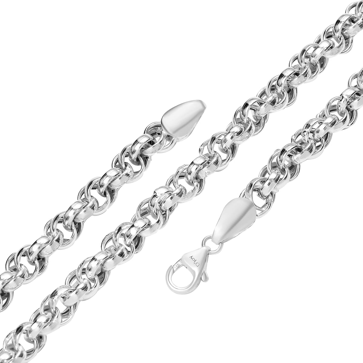 D’Joy Fancy Oval Link Infinity Twist  Chain Necklace in Sterling Silver 27.5 Grams 20 Inches image number 5