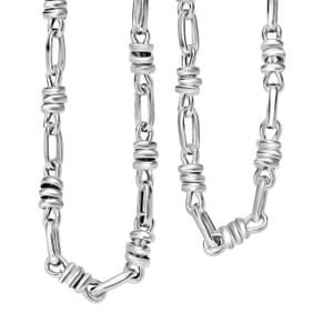 D’Joy Sterling Silver Fancy  Knotted Bond Chain Necklace 20 Inches 24.75 Grams