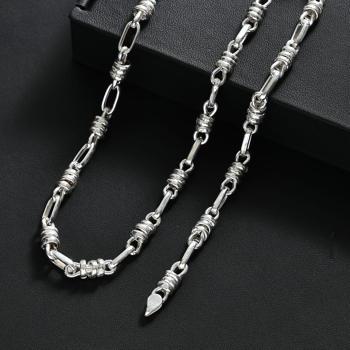 D’Joy Sterling Silver Fancy  Knotted Bond Chain Necklace 20 Inches 24.75 Grams image number 1