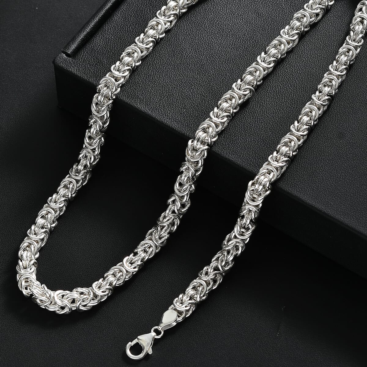 D’Joy Sterling Silver Byzantine Weave Chain Necklace 20 Inches 38.06 Grams image number 1