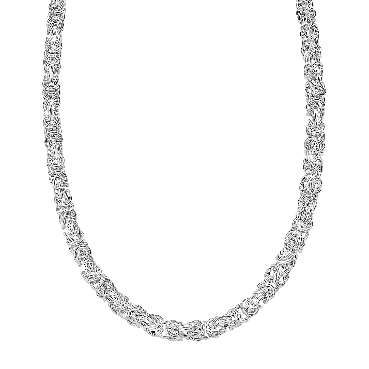D'Joy Sterling Silver Byzantine Weave Chain Necklace 20 Inches 38.31 Grams