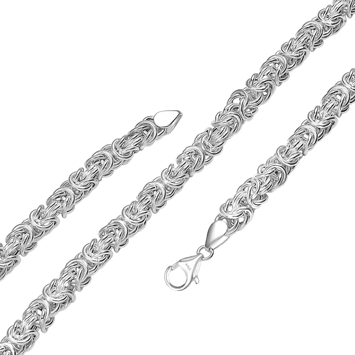 D’Joy Sterling Silver Byzantine Weave Chain Necklace 20 Inches 38.06 Grams image number 5