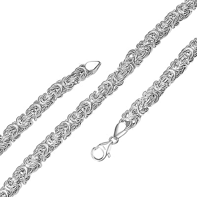 D'Joy Sterling Silver Byzantine Weave Chain Necklace 20 Inches 38.31 Grams