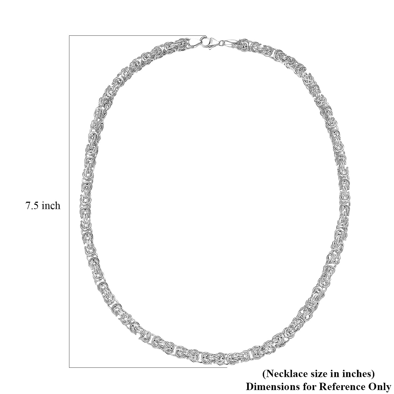 D'Joy Sterling Silver Byzantine Weave Chain Necklace 20 Inches 38.31 Grams