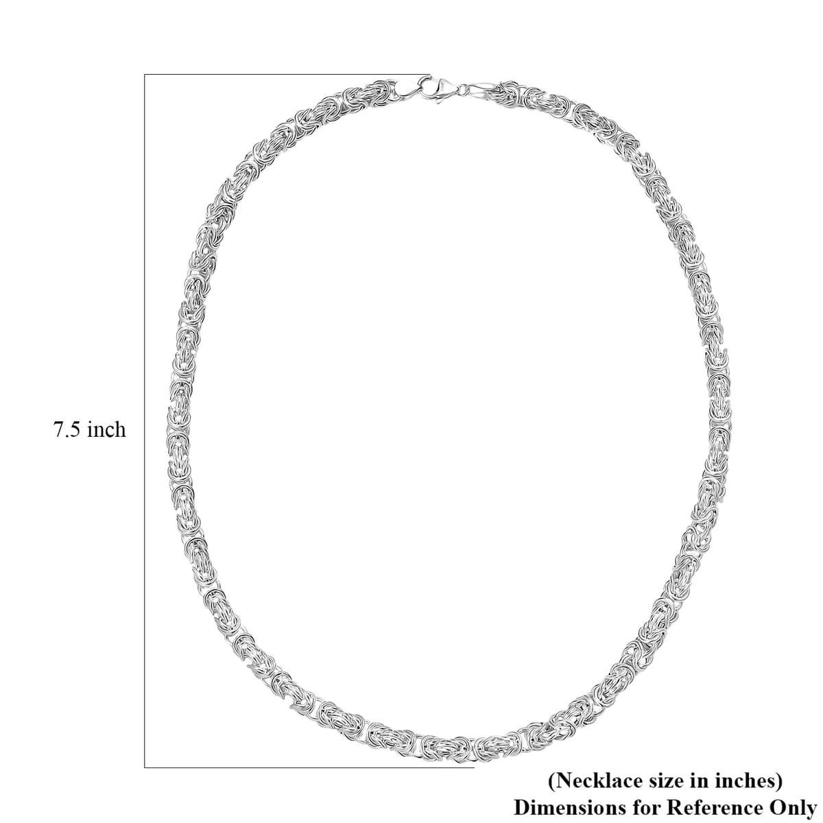 D’Joy Sterling Silver Byzantine Weave Chain Necklace 20 Inches 38.06 Grams image number 6
