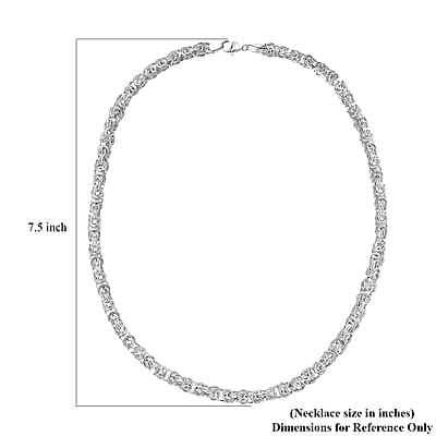 D'Joy Sterling Silver Byzantine Weave Chain Necklace 20 Inches 38.31 Grams