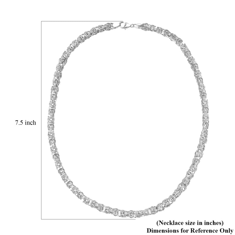 D'Joy Sterling Silver Byzantine Weave Chain Necklace 20 Inches 38.31 Grams