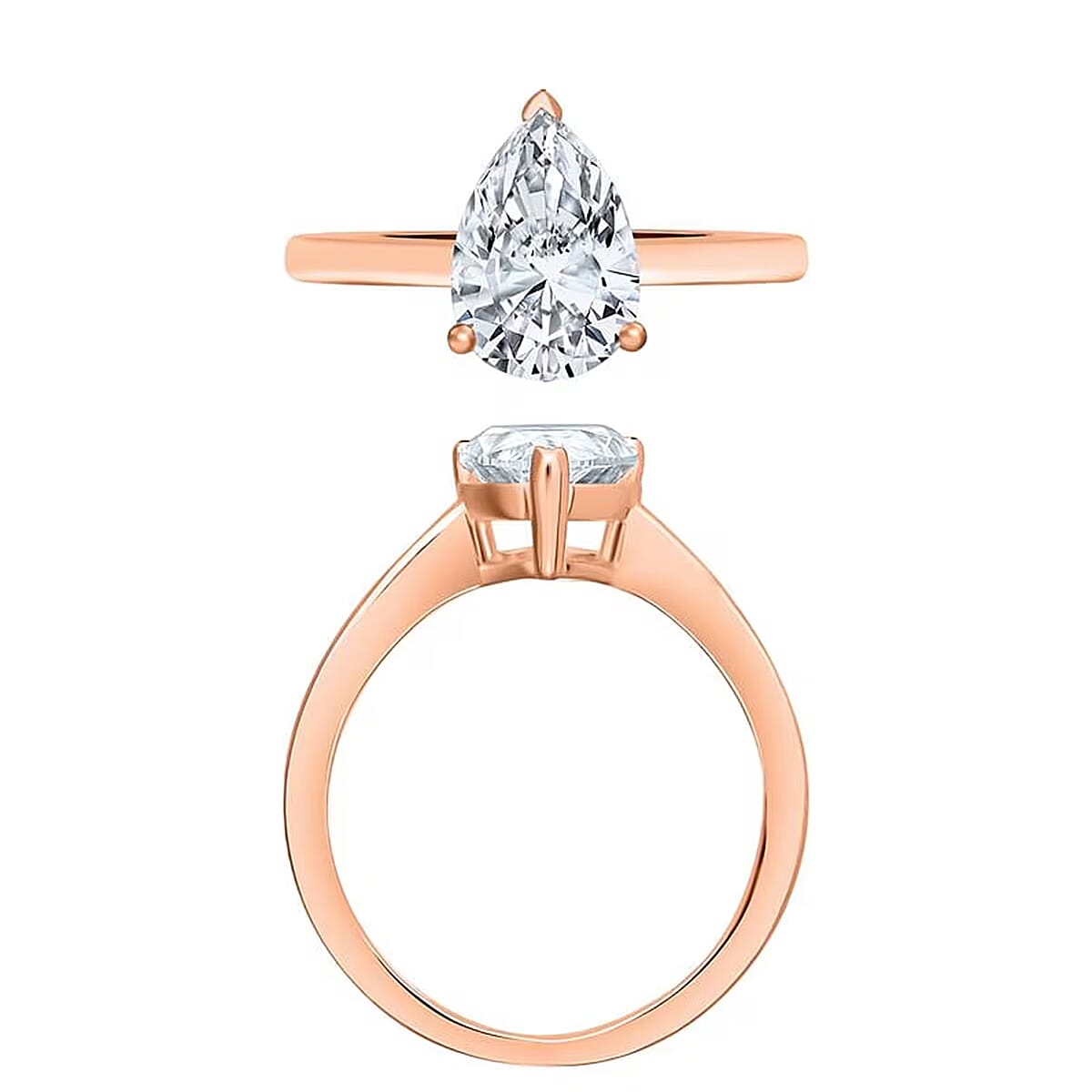 IGI Certified Luxuriant Lab Grown Diamond E-F VS 2.00 ctw Ring in 18K Vermeil Rose Gold Over Sterling Silver (Size 10.0) (Del. in 10-12 Days) image number 6