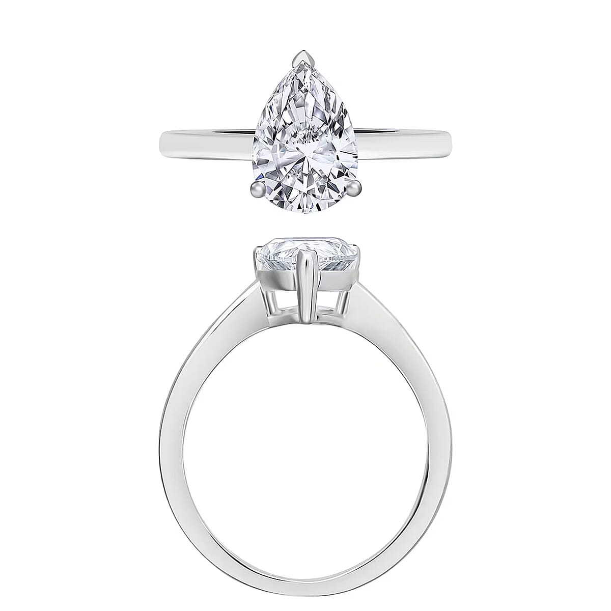 IGI Certified Luxuriant Lab Grown Diamond E-F VS 2.00 ctw Ring in Rhodium Over Sterling Silver (Size 9.0) (Del. in 10-12 Days) image number 6